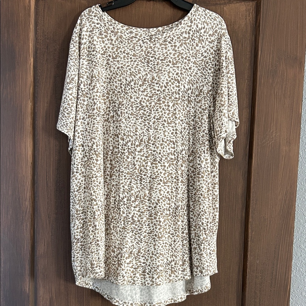 Old Navy Brown Patterned Short Sleeve Top